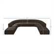 Bowery Hill Contemporary Brown Boucle Fabric Modular Sectional