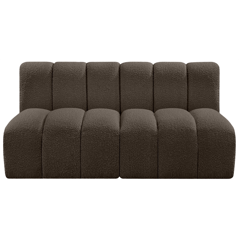 Bowery Hill Contemporary Brown Boucle Fabric Modular Sectional