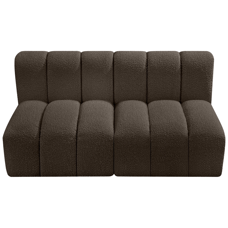 Bowery Hill Contemporary Brown Boucle Fabric Modular Sectional