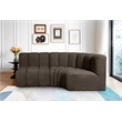 Bowery Hill Contemporary Brown Boucle Fabric Modular Sectional