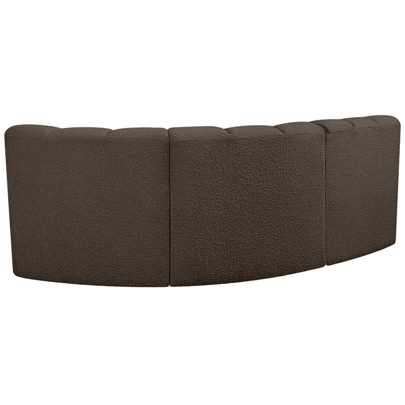 Bowery Hill Contemporary Brown Boucle Fabric Modular Sectional