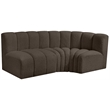 Bowery Hill Contemporary Brown Boucle Fabric Modular Sectional