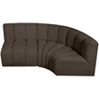 Bowery Hill Contemporary Brown Boucle Fabric Modular Sectional
