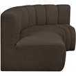 Bowery Hill Contemporary Brown Boucle Fabric Modular Sectional