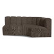 Bowery Hill Contemporary Brown Boucle Fabric Modular Sectional