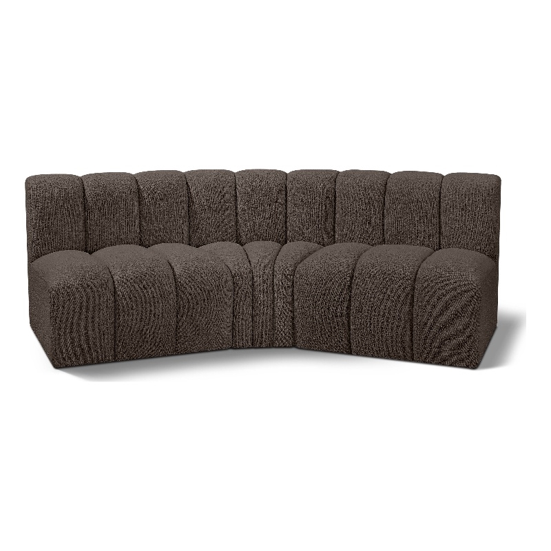Bowery Hill Contemporary Brown Boucle Fabric Modular Sectional