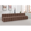 Bowery Hill Contemporary Brown Vegan Leather Modular Sectional