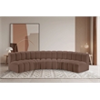 Bowery Hill Contemporary Brown Vegan Leather Modular Sectional