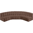 Bowery Hill Contemporary Brown Vegan Leather Modular Sectional