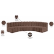 Bowery Hill Contemporary Brown Vegan Leather Modular Sectional