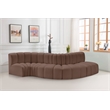 Bowery Hill Contemporary Brown Vegan Leather Modular Sectional