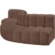 Bowery Hill Contemporary Brown Vegan Leather Modular Sectional