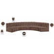 Bowery Hill Contemporary Brown Vegan Leather Modular Sectional
