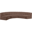 Bowery Hill Contemporary Brown Vegan Leather Modular Sectional