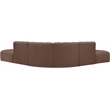 Bowery Hill Contemporary Brown Vegan Leather Modular Sectional