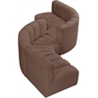 Bowery Hill Contemporary Brown Vegan Leather Modular Sectional