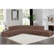 Bowery Hill Contemporary Brown Vegan Leather Modular Sectional