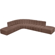 Bowery Hill Contemporary Brown Vegan Leather Modular Sectional