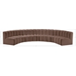 Bowery Hill Contemporary Brown Vegan Leather Modular Sectional