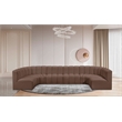 Bowery Hill Contemporary Brown Vegan Leather Modular Sectional