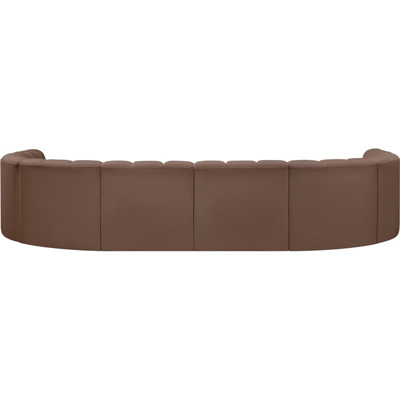 Bowery Hill Contemporary Brown Vegan Leather Modular Sectional