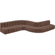 Bowery Hill Contemporary Brown Vegan Leather Modular Sectional