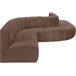 Bowery Hill Contemporary Brown Vegan Leather Modular Sectional