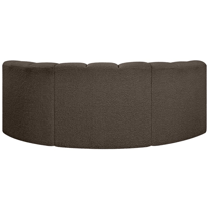 Bowery Hill Contemporary Brown Boucle Fabric Modular Sectional