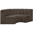 Bowery Hill Contemporary Brown Boucle Fabric Modular Sectional