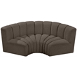 Bowery Hill Contemporary Brown Boucle Fabric Modular Sectional