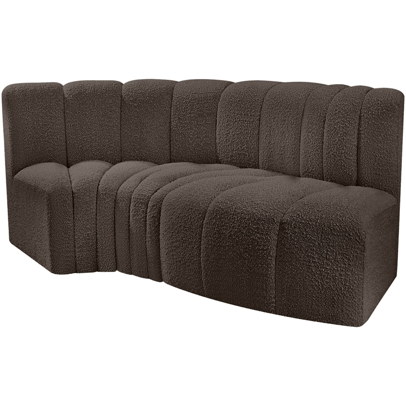 Bowery Hill Contemporary Brown Boucle Fabric Modular Sectional