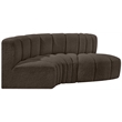Bowery Hill Contemporary Brown Boucle Fabric Modular Sectional
