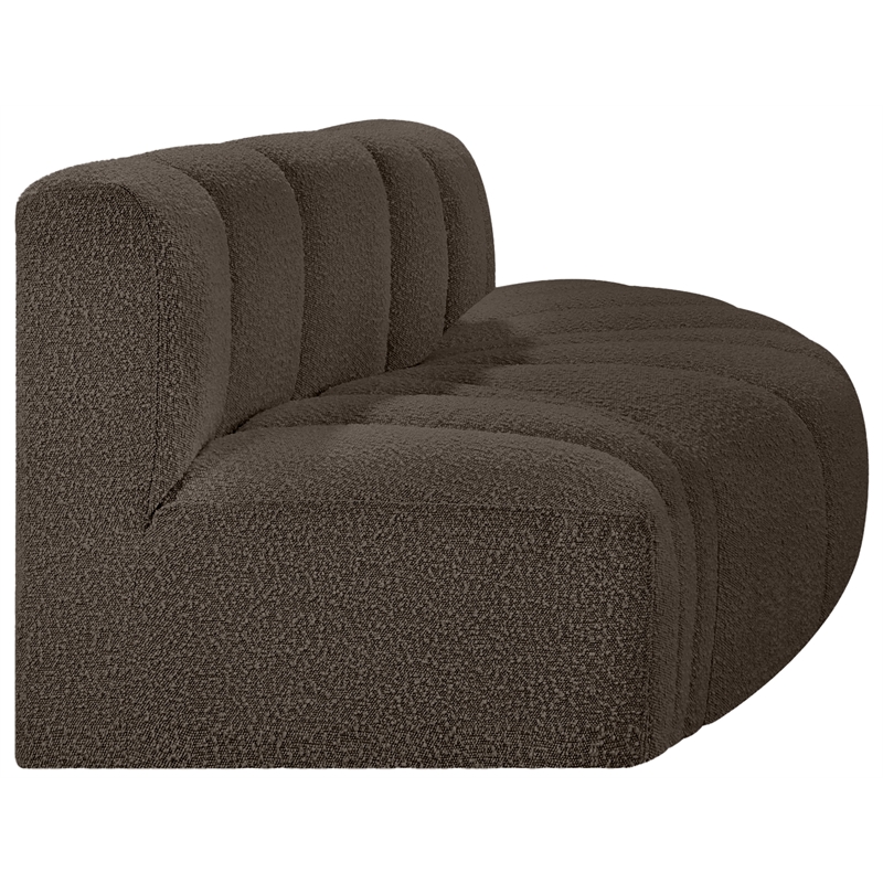 Bowery Hill Contemporary Brown Boucle Fabric Modular Sectional