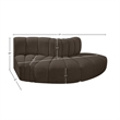 Bowery Hill Contemporary Brown Boucle Fabric Modular Sectional