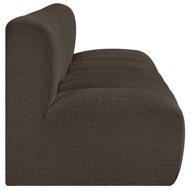 Bowery Hill Contemporary Brown Boucle Fabric Modular Sectional