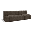 Bowery Hill Contemporary Brown Boucle Fabric Modular Sectional