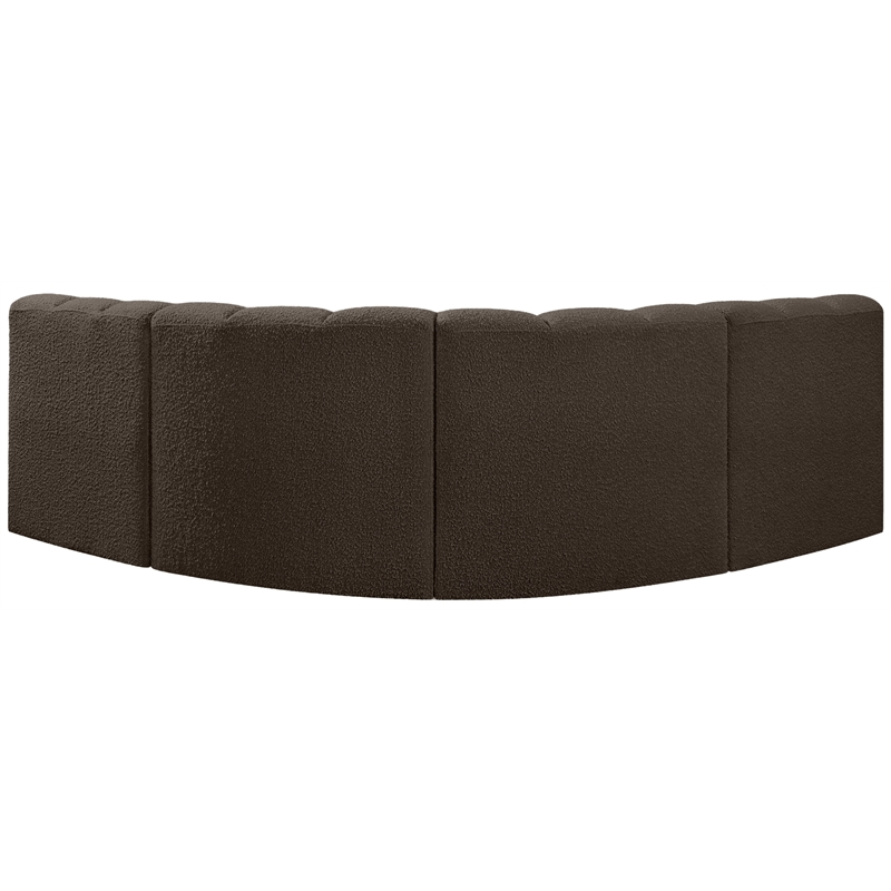 Bowery Hill Contemporary Brown Boucle Fabric Modular Sectional