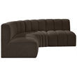 Bowery Hill Contemporary Brown Boucle Fabric Modular Sectional