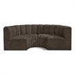 Bowery Hill Contemporary Brown Boucle Fabric Modular Sectional