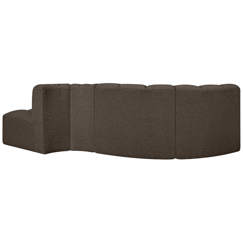 Bowery Hill Contemporary Brown Boucle Fabric Modular Sectional