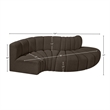 Bowery Hill Contemporary Brown Boucle Fabric Modular Sectional