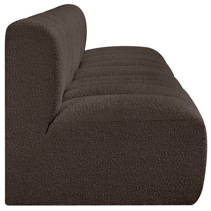 Bowery Hill Contemporary Brown Boucle Fabric Modular Sectional