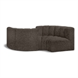 Bowery Hill Contemporary Brown Boucle Fabric Modular Sectional
