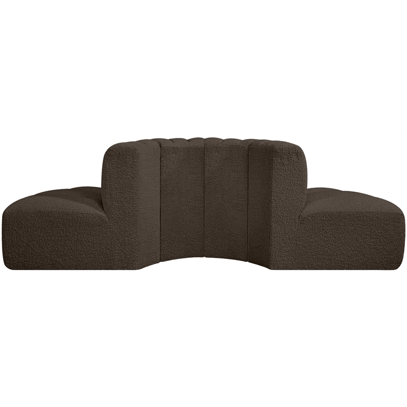 Bowery Hill Contemporary Brown Boucle Fabric Modular Sectional