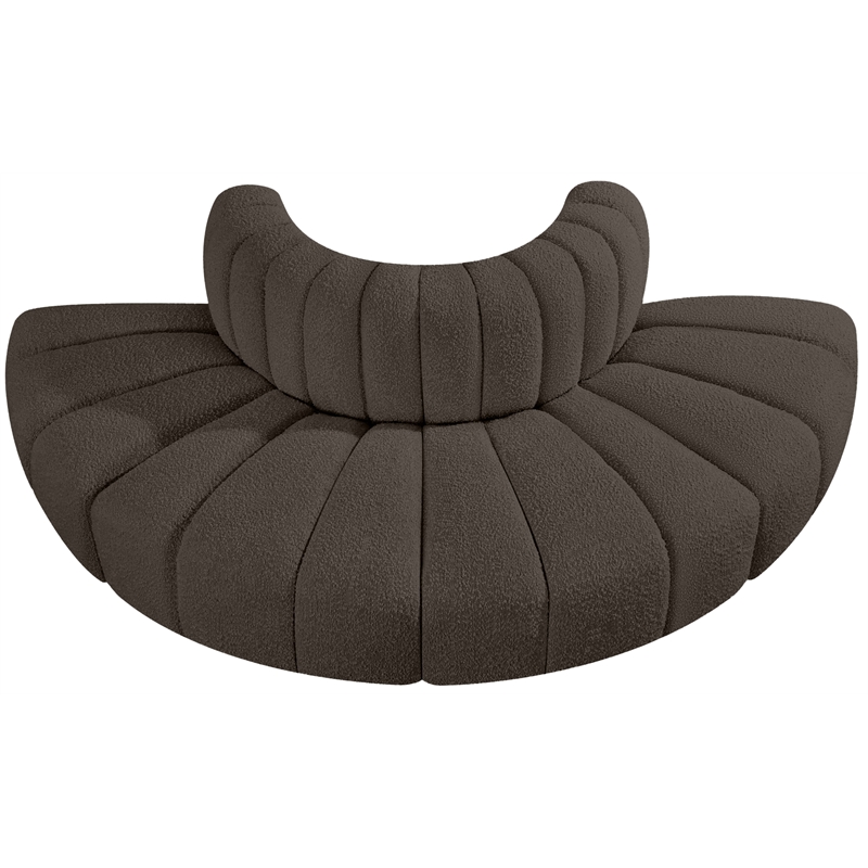 Bowery Hill Contemporary Brown Boucle Fabric Modular Sectional