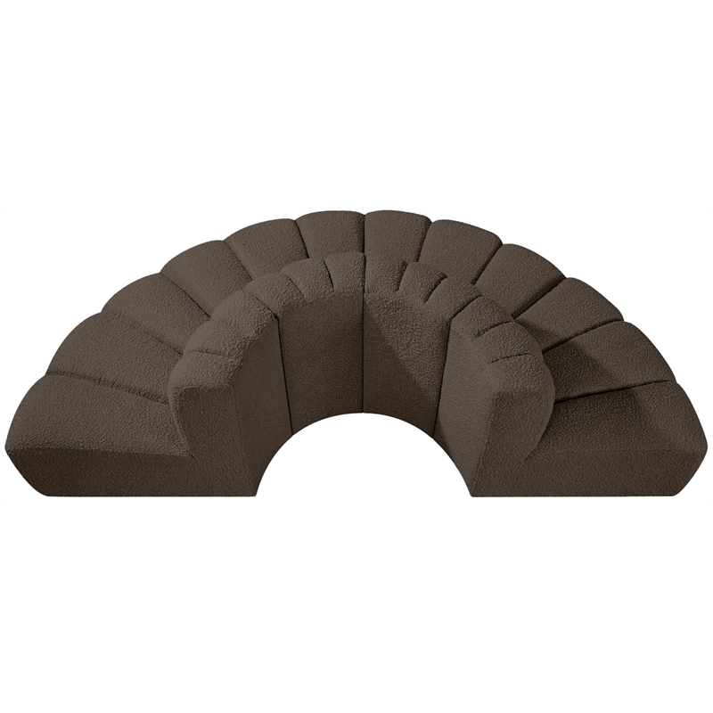 Bowery Hill Contemporary Brown Boucle Fabric Modular Sectional