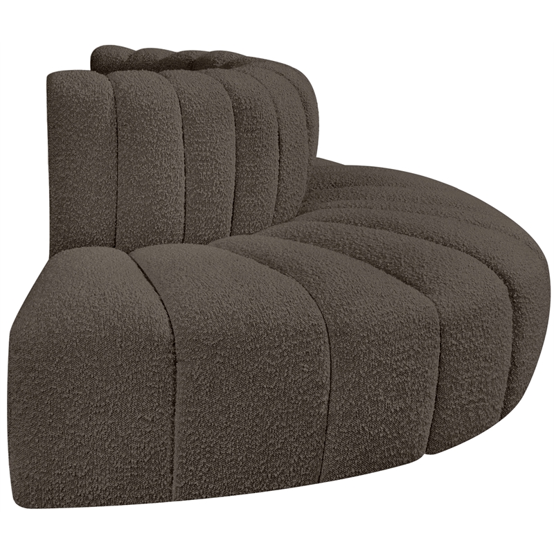 Bowery Hill Contemporary Brown Boucle Fabric Modular Sectional