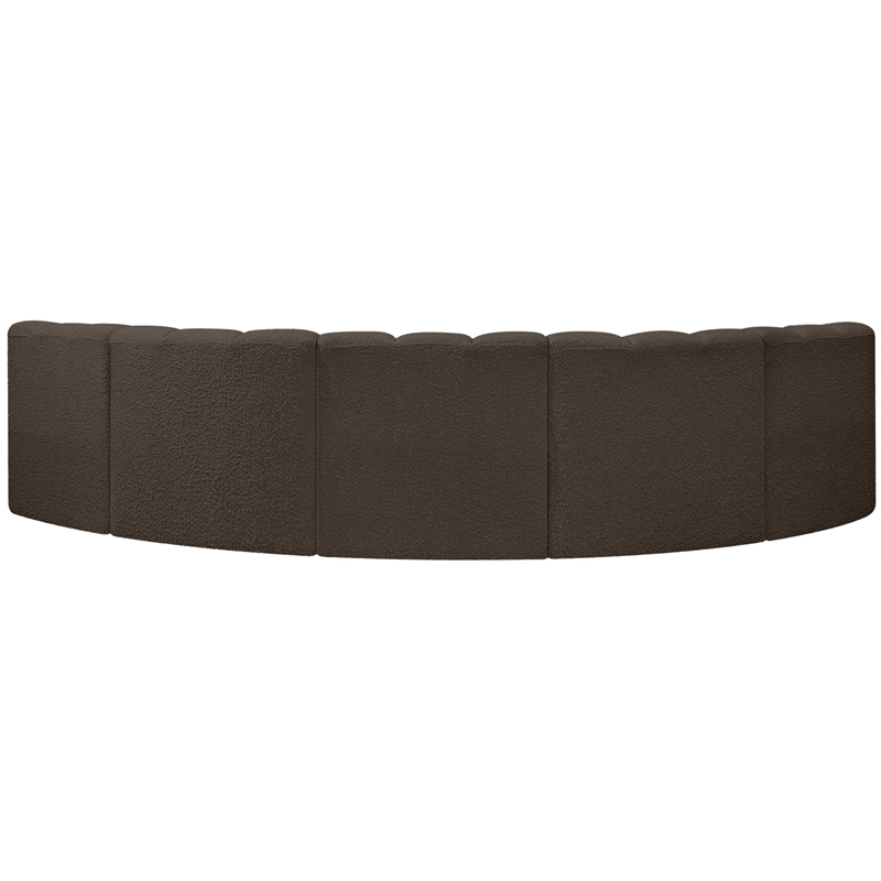 Bowery Hill Contemporary Brown Boucle Fabric Modular Sectional