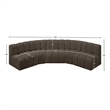 Bowery Hill Contemporary Brown Boucle Fabric Modular Sectional