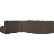 Bowery Hill Contemporary Brown Boucle Fabric Modular Sectional